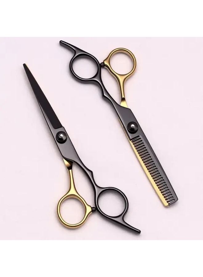 Black Blue Thinning Hair Scissors 6 Inch Professional Barber Shears 440C Stainless Steel Ultra Sharp Blades Ergonomic Grip Adjustable Tension - Image 2